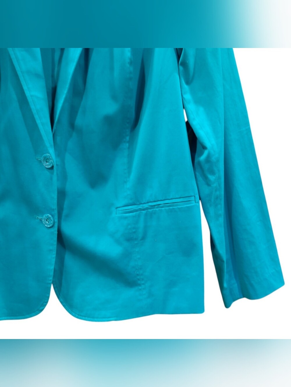 Lane Bryant Bright Blue 2 Button Long Sleeve Lightweight Blazer Women's Size 28 - Picture 6 of 7
